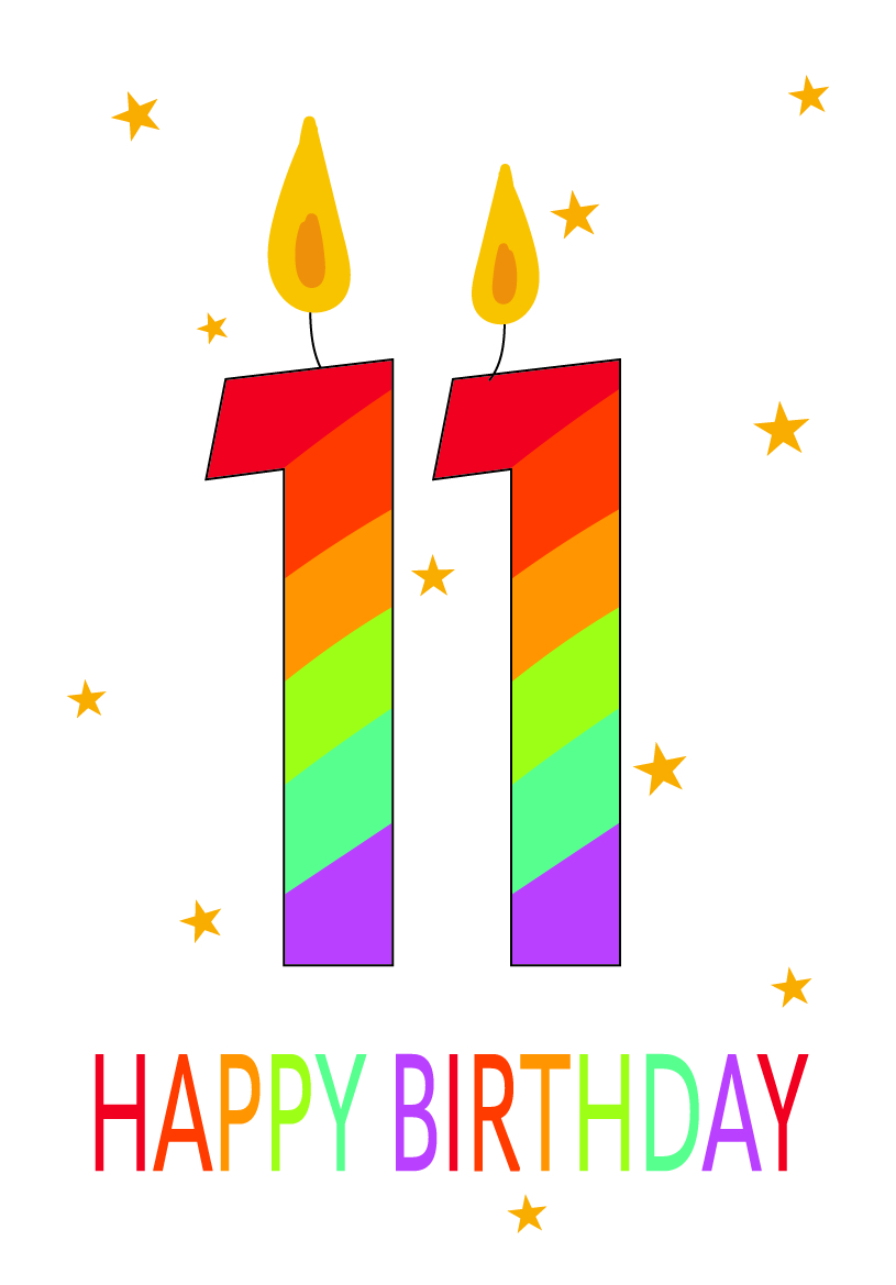 Age 11 Birthday Striped - Code 50